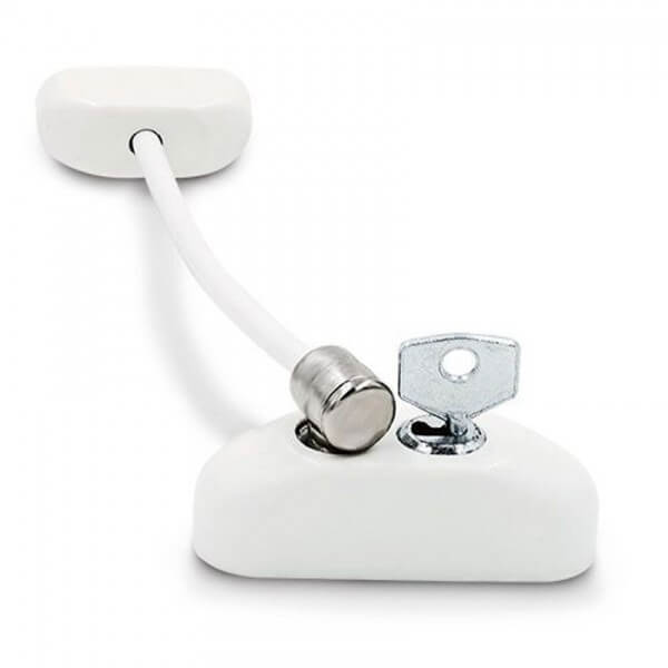 Key Lock Cable Window Restrictor White 195mm